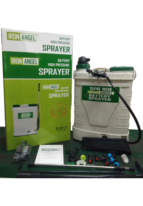 Аккумуляторный опрыскиватель Iron Angel SPR 16B функция 2 в 1: электрическая помпа + ручной насос модель 18г.